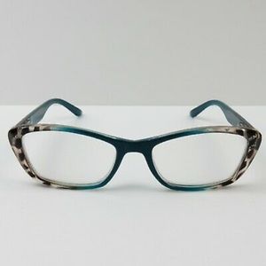 LULU GUINNESS eyeglasses teal panther cheetah print LR13 Tea C3B